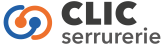 Logo de Clic Serrurerie, serrurier à Montpellier, dépannage et urgence en serrurerie, menuiserie, vitrerie et volets roulants